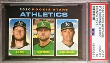 2020 Topps Heritage #317 Puk/Luzardo/Brown French Text SP RC PSA 10 POP 2 /71*