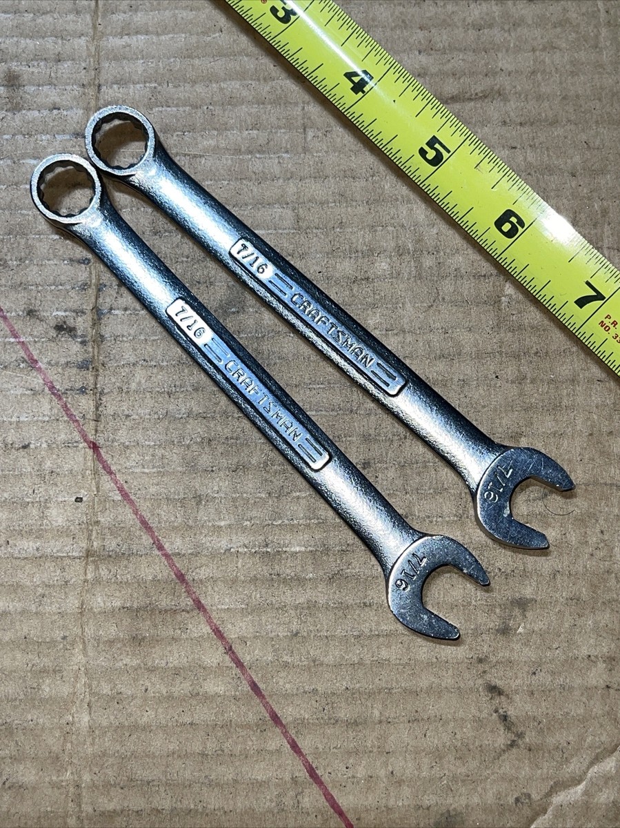 NOS Sears Craftsman USA VV 44694 7/16 In SAE 12 Point Combination