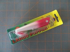 Vintage Mint on Card Wooden Florida Key Largo Popper - Red & White - 4 1/2 inch