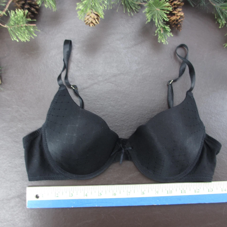 Бюстгальтер Jessica Simpson 36C черный с подкладкой на косточках регулируемая застежка сзади - Изображение 2 из 4