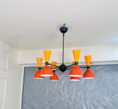 Diabolo 6 Arm 12 Licht Handgemacht Messing Sputnik Kronleuchter Modern Einbau