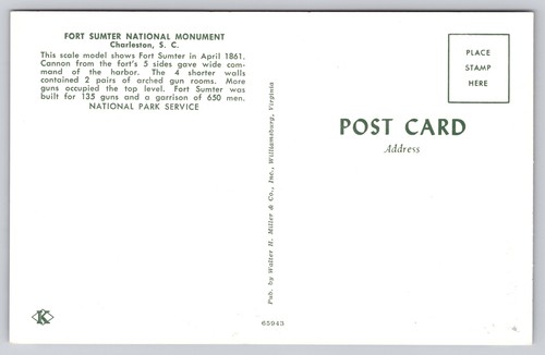Vintage Postcard Fort Sumter National Monument Charleston South Carolina - 第 12/14 張圖片