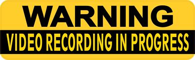 10in x 3in Video Recording in Progress Magnet Car Truck Vehicle Magnetic Sign