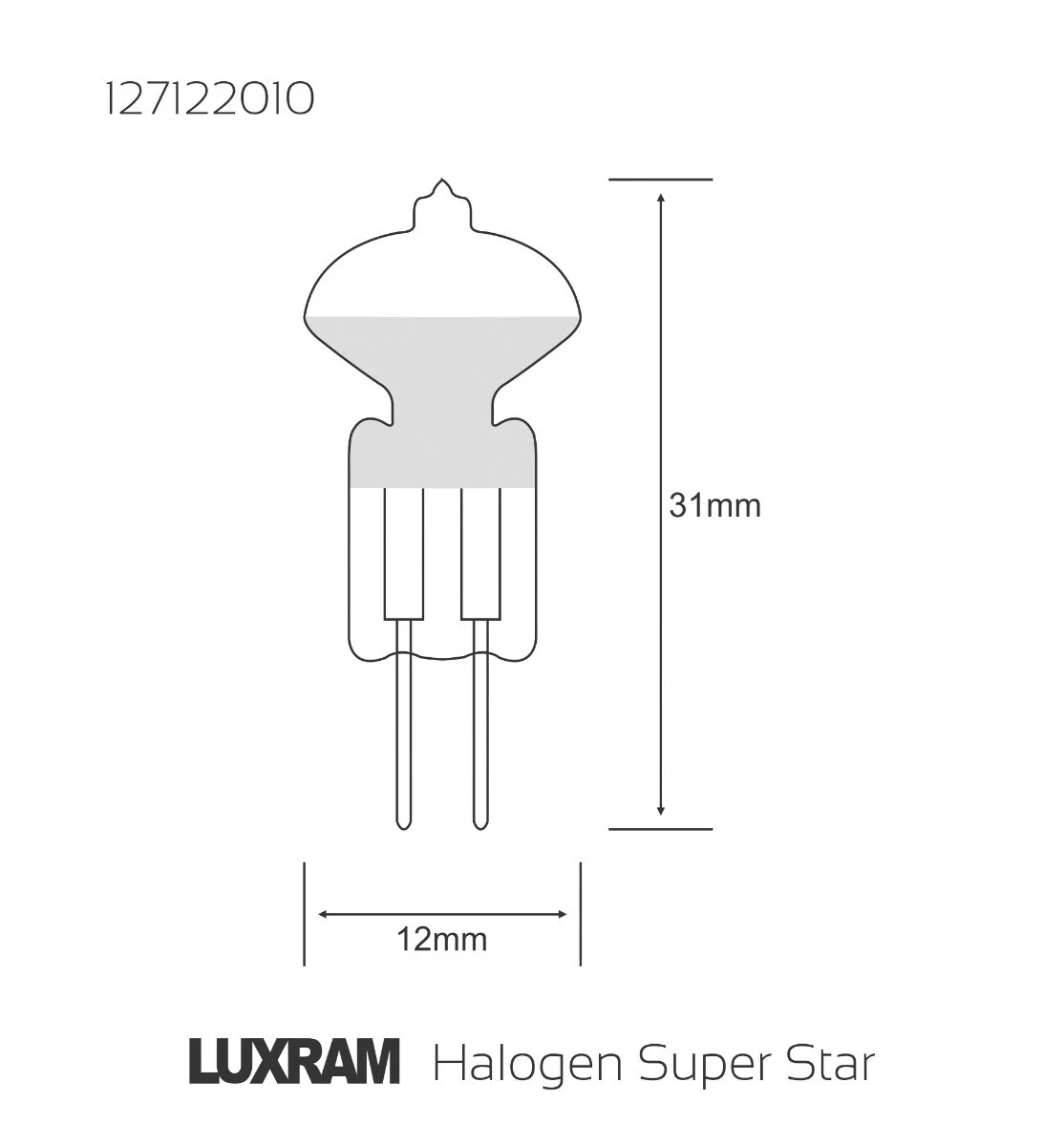 Luxram Super Star Axial 20 G4 12V 10W Halogen Reflector