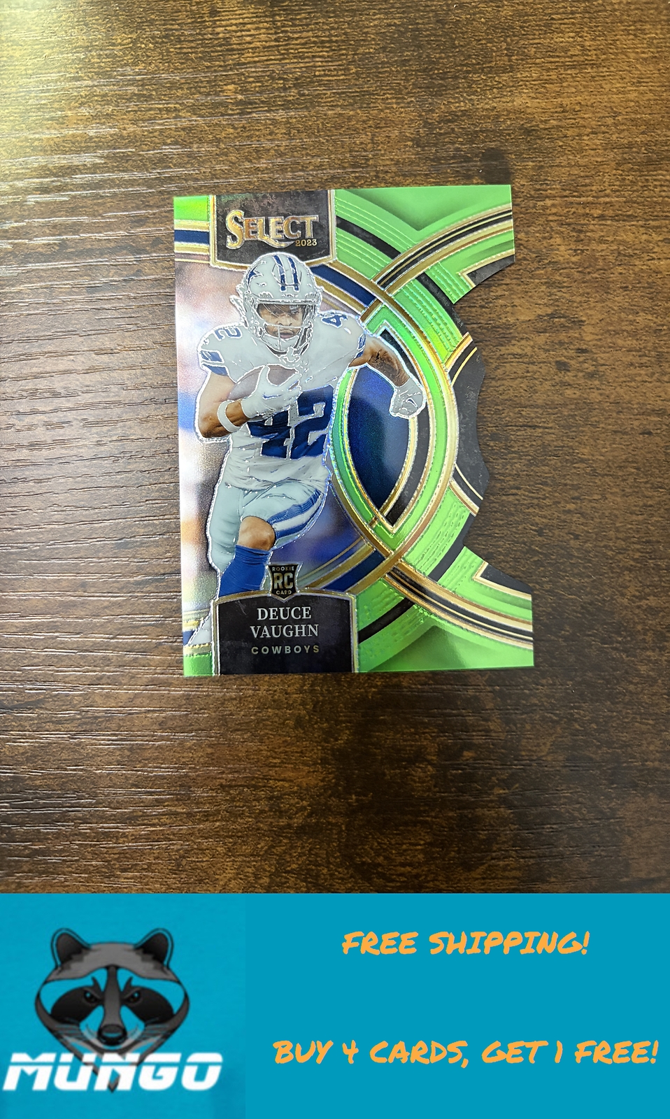 2023 Panini Select #128 Deuce Vaughn Neon Green Prizms Die Cuts #/499