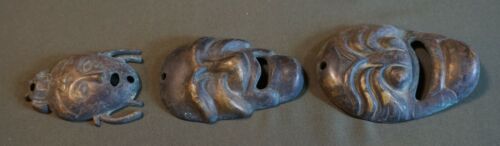 3 Korean Souvenir Brass Miniature Masks - Picture 3 of 12