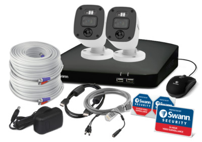 Swann SWDVK-44685 2x MQB Audio Kamera 4 Kanal DVR CCTV Security Enforcer Kit