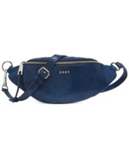 DKNY Belt Bag Fanny Pack Blue Snakeskin Leath...