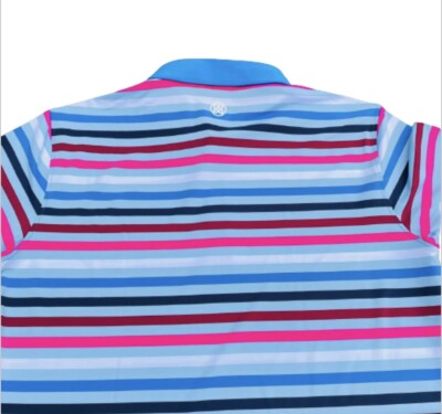 G/FORE Men's Golf Favourite Multi Stripe Polo Size Shirt