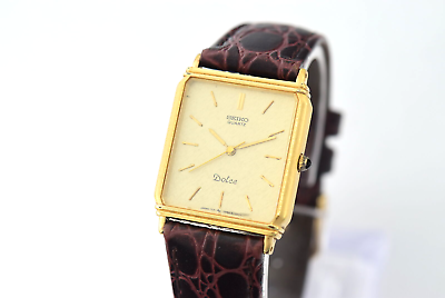 New Battery Vintage SEIKO Dolce 7731-5230 Gold Dial Square New Battery Vintage SEIKO Dolce 7731-5230 Gold Dial Square