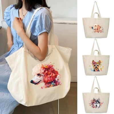 Canvas weiß Shopping Schultertasche Tasche Damen Handtaschen Aufbewahrungstasche
