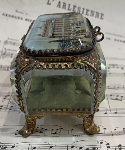 Large Antique French Souvenir Jewelry Box Palais Garnier Paris c1900 - Picture 6 of 8