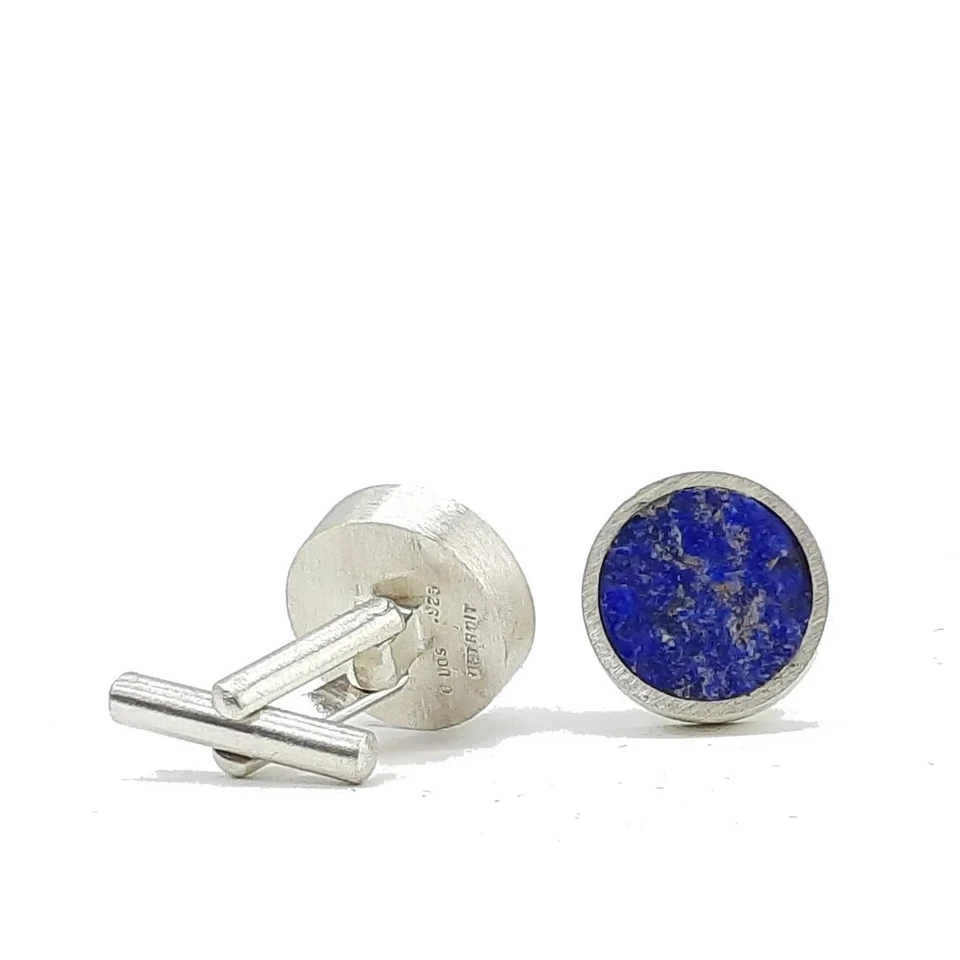 Natürlich Lapislazuli Edelstein 925 Sterling Silber Manschettenknöpfe Für - Bild 4 von 4