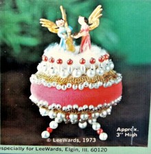 Vintage LeeWards ANGEL PUFF Bead Sequin Free Standing Christmas Ornament Kit