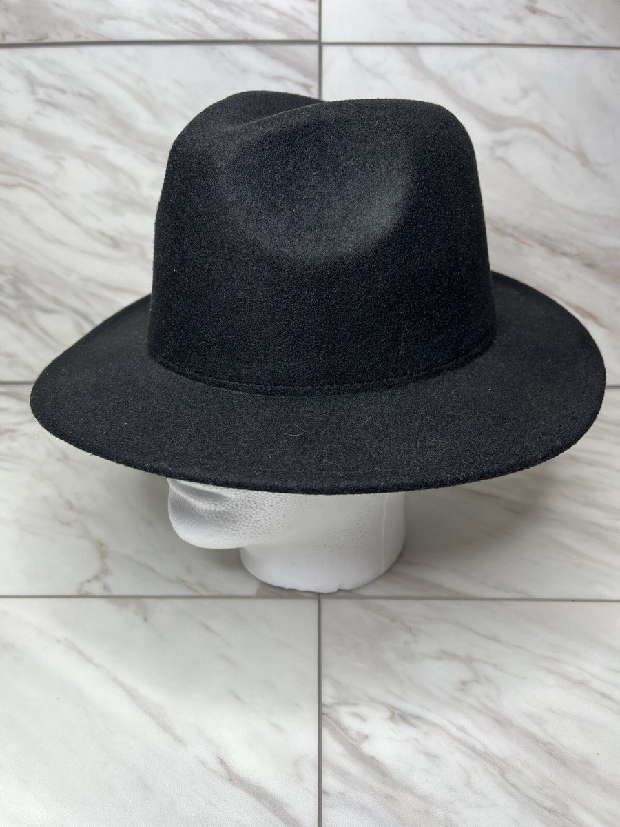 Womens Fashion Wide Brim Fedora Hat Panama Cap Color Black