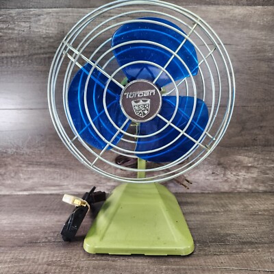 Vintage Torcan Blue Blade Fan with Speed Controller Switch