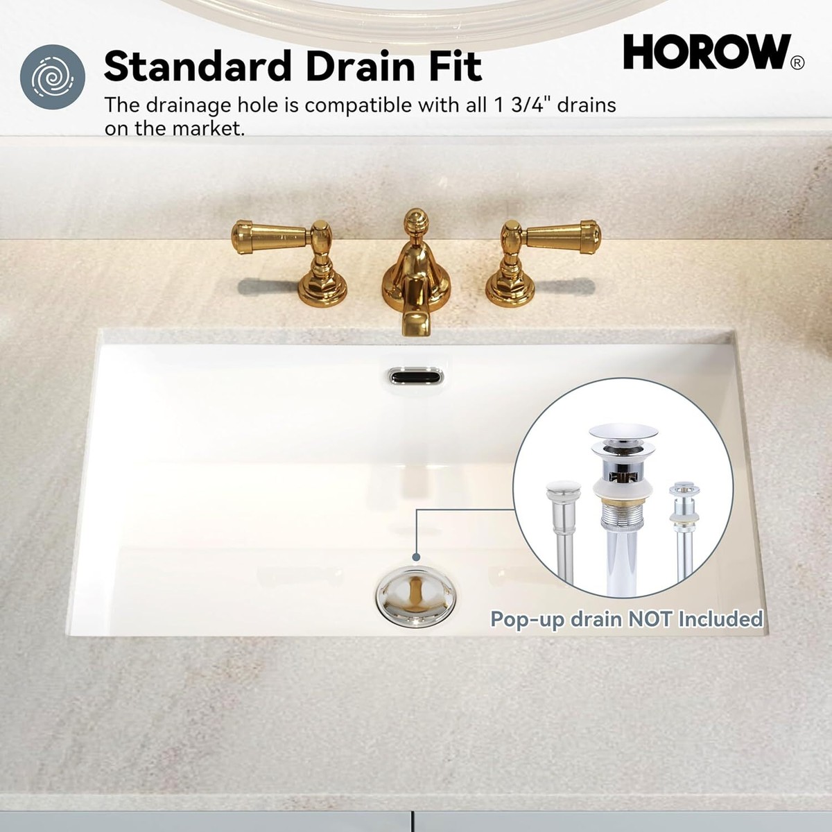 24 Inch Undermount Bathroom Sink Rectangle Ceramic with