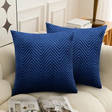 Image of Quilted Embossed Velvet Cushion Covers 18''x18''/45x45cm Sofa Pillows Set of 2,4