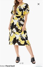 Nordstrom dress Lucille crepe midi dress beach house Size 2x floral swirl