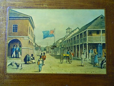 Harbour Street, Kingston Jamaika.  Decoupage by Stella St John 1st Lady Barbados