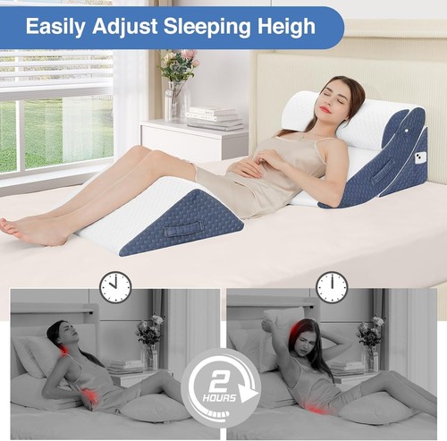 Adjustable Orthopedic Bed Wedge Pillow Set - Ideal for Sleep, Acid Reflux Help - 第 6/11 張圖片