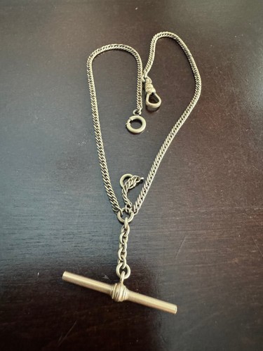 VINTAGE 15,5 ZOLL DOPPEL ALBERT J.F.S.S. GOLDGEFÜLLTE TASCHENUHRKETTE
