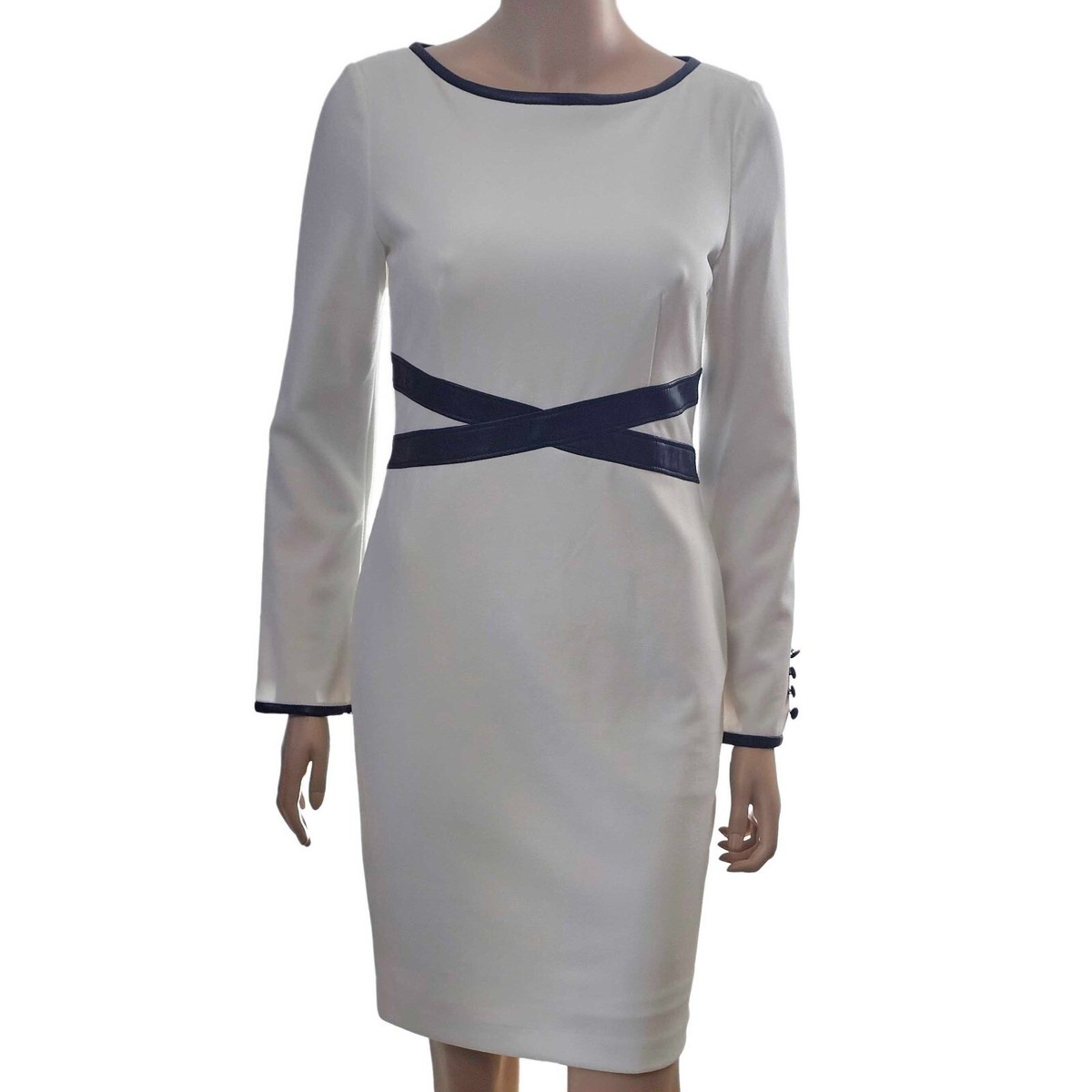 Calvin Klein Women's Faux Leather Trim Sheath Dress | eBay