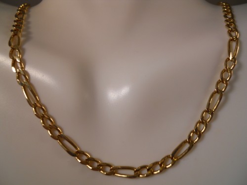 HEAVY 14K YELLOW GOLD FIGARO MARINER 