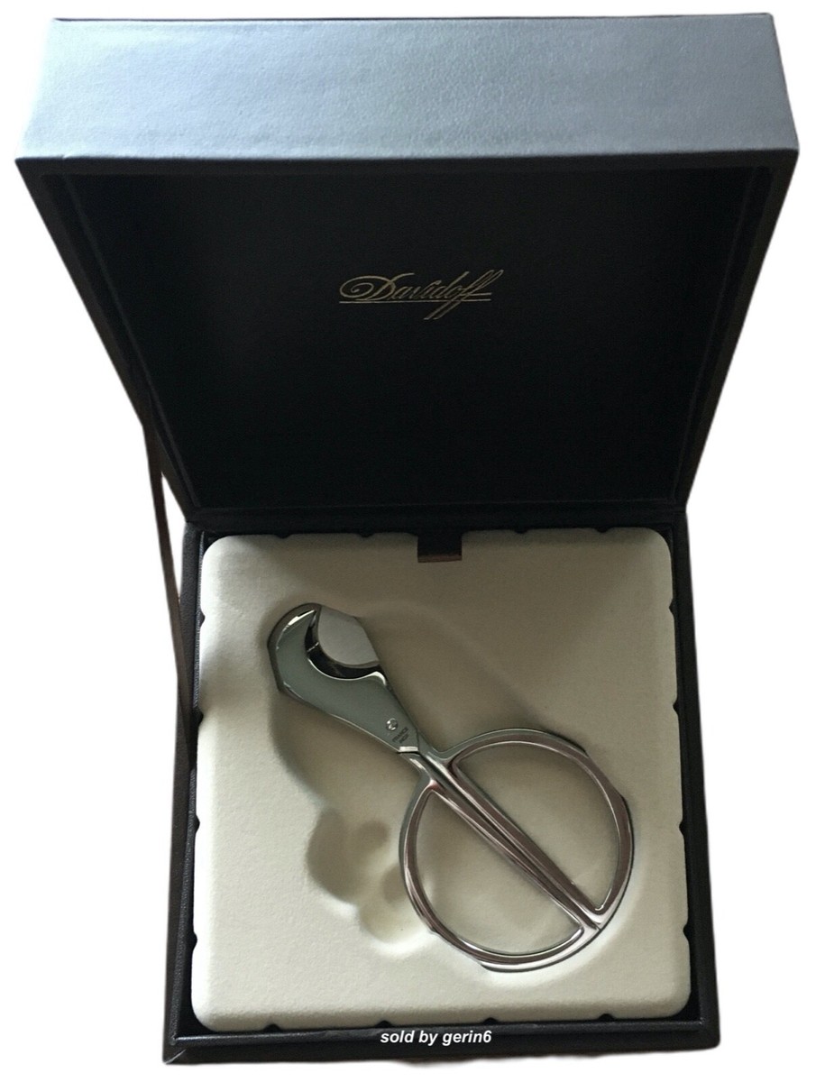 Davidoff Stainless Steel Pocket Cigar Scissors & Pouch, Cutter