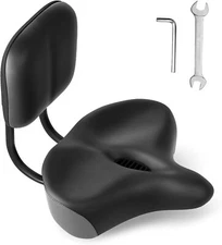 NAIZEA Universal Wider Bicycle Large Saddle Seat Cycling Cushion with Backrest