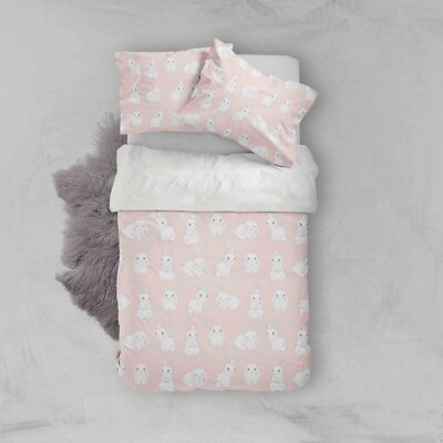 3D Rabbit Animal Pattern Quilt Cover Set Bedding Sets Pillowcases Queen