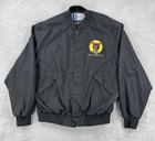 Vtg Unbroken Pla-Jac XL Black USA Made Snap Jacket Embroidered Black Fireworks