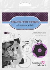 Black Photo Corners by 3L 108 corners Self Adhesive Paper Traditional Style