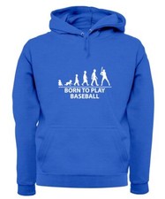 Born To Play Baseball - Adult Hoodie / Sweater - Base Ball Player Fan Love Bat
