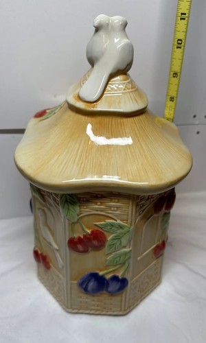 Royal Worcester Evesham Orchard Cookie Jar Canister Dovecote Portugal 1999 VTG - Picture 11 of 11