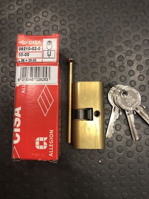 Zylinder Oval MM 56 Zentriert Messing Original CISA Mit Schlüssel Code 08210-02