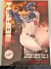  2020 STADIUM CLUB GAVIN LUX (LOS ANGELES DODGERS) BASH AND BURN RED FOIL