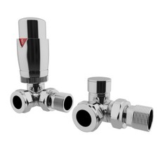 UK Radiators Thermostatic TRV Radiator Valves 10mm Brass/ABS Corner Chrome