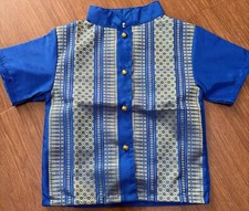 Asian shirt for men, Kids Boy khmer clothes Thai-lao dress,Thai Traditional