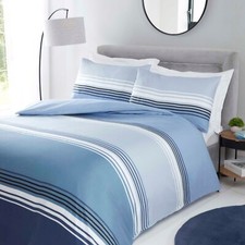 Striped Duvet Cover Set Easy Care Quilt Covers Non Iron Bedding Set