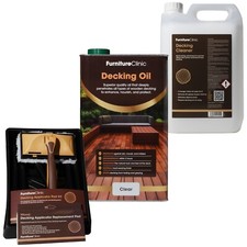 Decking Cleaner & Oil Kit - Clean Protects Restores All Decking Timber