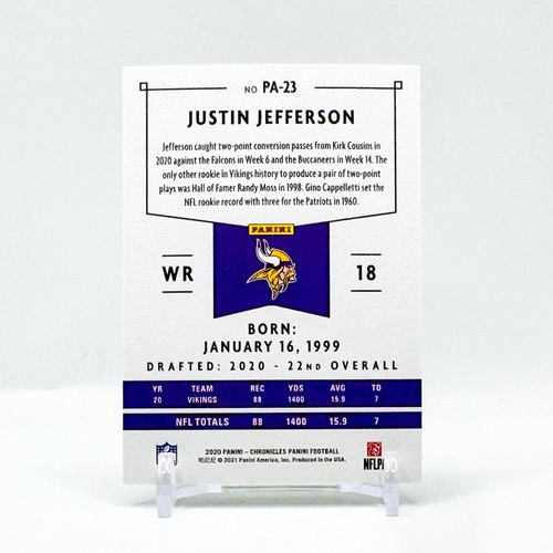 2020 Panini Playoff Justin Jefferson Rookie #PA-23 - Vikings - Bild 2 von 2