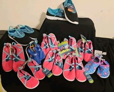New Speedo Kids Lot Of 11 Water Swim Shoes Girls Boys Soft Size S, M, L 2 Jr L