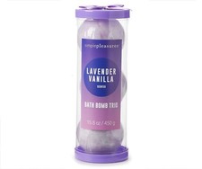 Lavender Vanilla Scented Bath Bomb Trio 3-Pk Simple Pleasures Spa Bathtub Purple
