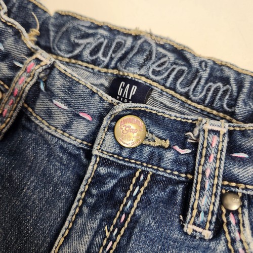 Gap Vintage Embroidered Butterfly Pockets Jeans Blue 100% Cotton Y2K Size 8 - Picture 9 of 9