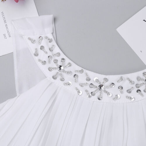 Mädchen Festlich Chiffon Kleider Kinder Sommer Hochzeits gefaltete Partykleider - Bild 61 von 63