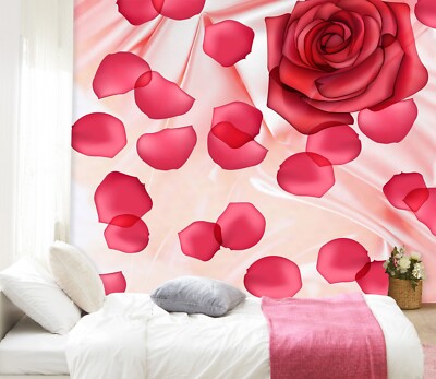 3D Red Rose O2771 Wallpaper Wall Murals Removable Wallpaper Sticker Eve