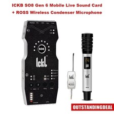 ICKB SO8 Gen 6 Mobile Live Sound Card with ROSS Wireless Condenser Microphone