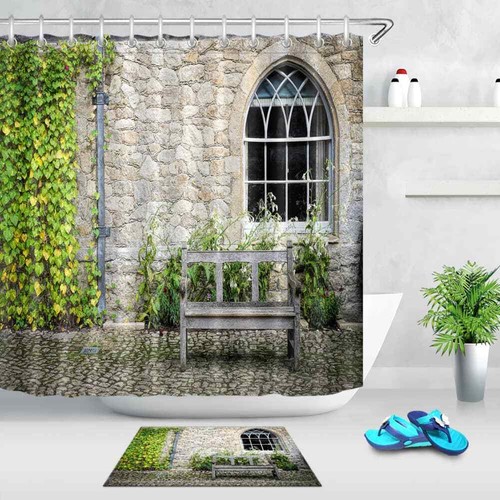 Parthenocissus Waterproof Bath Polyester Shower Curtain Liner Water Resistant - Imagen 2 de 8