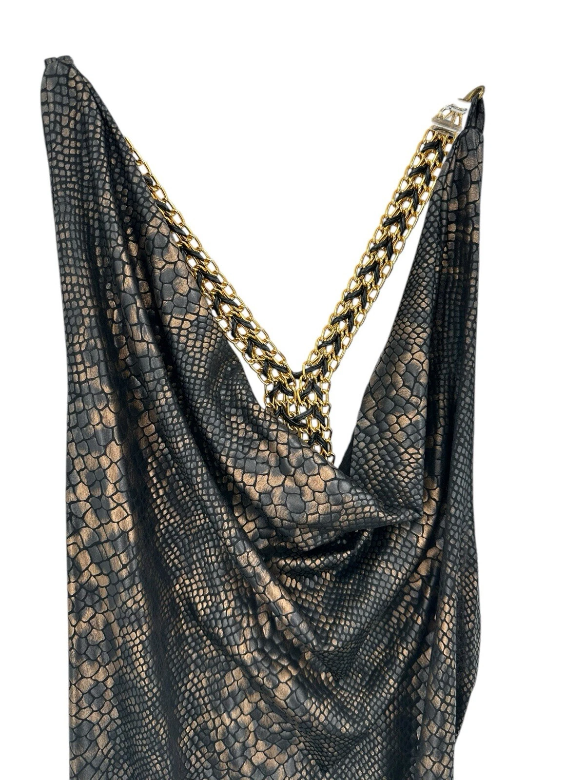 VETEMENTS Abito body donna Eien Apparel pelle di serpente taglia L gotico punk spigoloso catena animale